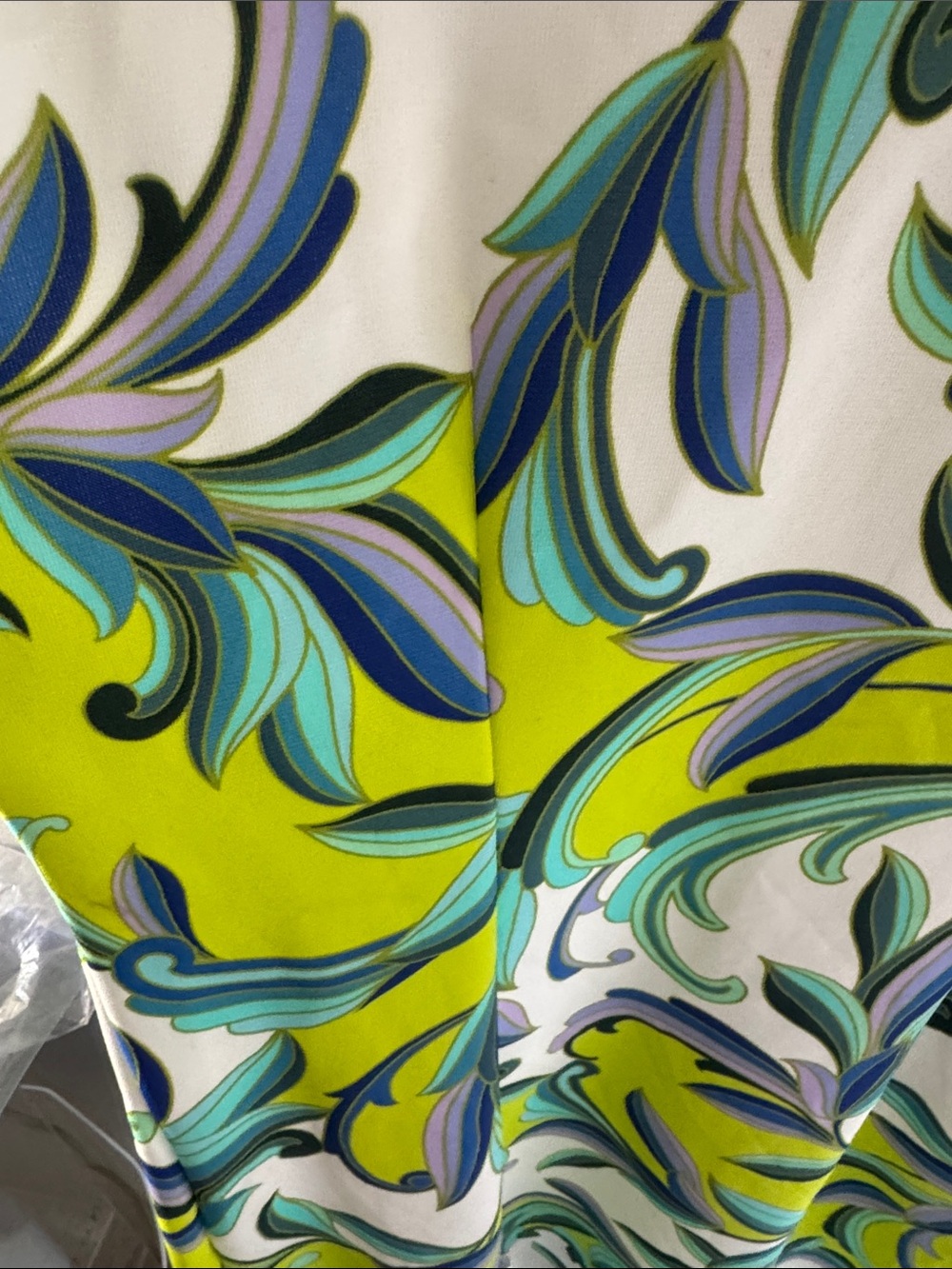 Boston Proper Lime Multi-Print V-Neck Midi Dress - Picture 8 of 9